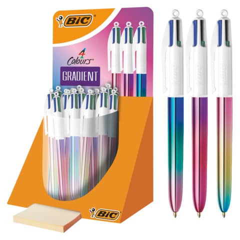 Espositore 30 penne a sfera a scatto Bic 4 Colours Gradient 511031